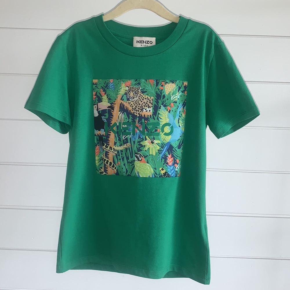 Kenzo Green Jungle Print Kids Tee